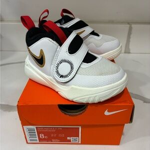Nike Toddler White and Black Sneakers with Velcro Straps